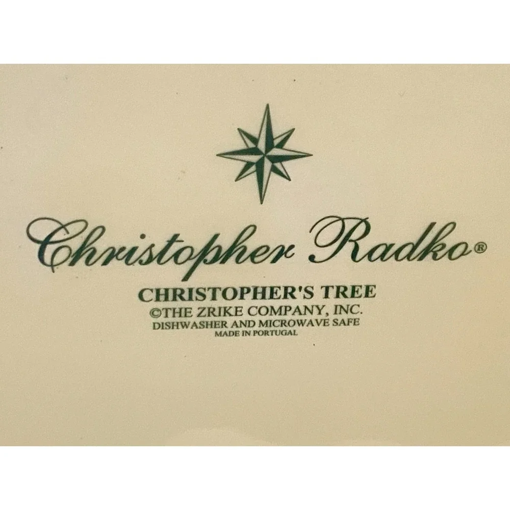Radko Christopher's Tree Oval Covered Casserole Dish 2.5 Qt Christmas